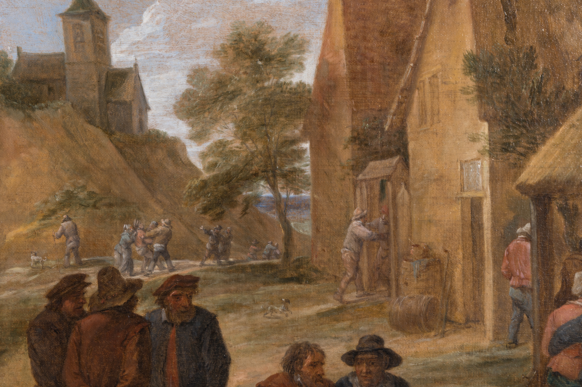 DAVID TENIERS THE YOUNGER - The Kermesse of Saint George (A Village Festival) - oil on canvas - 33 x 22 3/4 in.